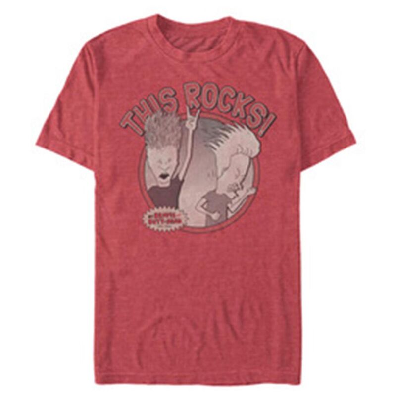 アニメ人となり メンズ トップス ティーシャツ トール グラフィック Licensed Character Big \u0026 Tall Beavis And Butthead This Rocks! Graphic Tee Red Heather ギョリュウモドキ Tシャツ・カットソー-メンズファッション-トップス