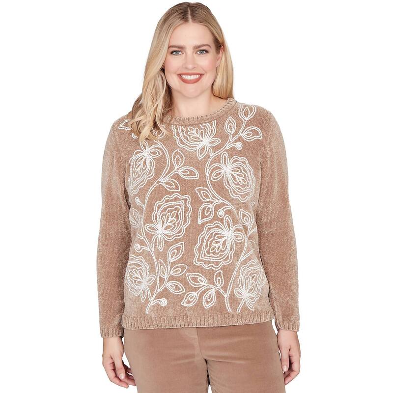 アルフレッド ダナー レディース アウター ニット・セーター Women's Alfredunner Stitched Leaf Detail Chenille Sweater Mocha モカ