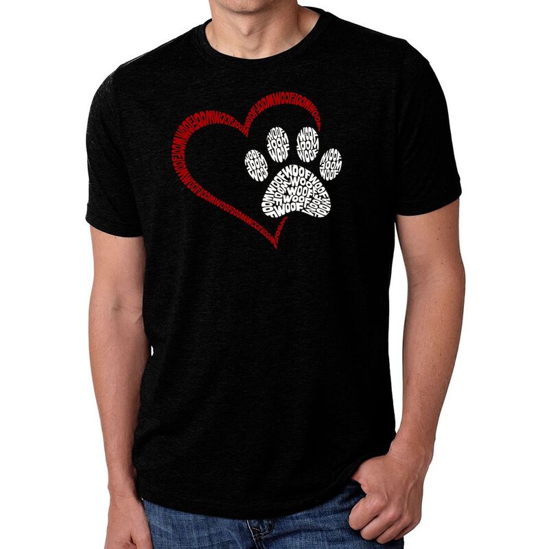 エルエーポップアート メンズ トップス Tシャツ LA Pop Art Paw Heart - Men's Premium Blend Word Art-shirt Black ブラック