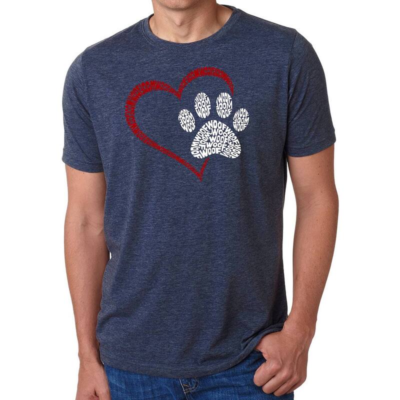 エルエーポップアート メンズ トップス Tシャツ LA Pop Art Paw Heart - Men Premium Blend Word Art-shirt Navy ネイビー