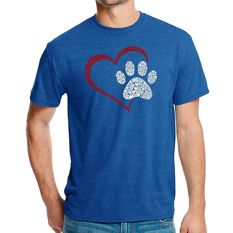 エルエーポップアート メンズ トップス Tシャツ LA Pop Art Paw Heart - Men Premium Blend Word Art-shirt Royal