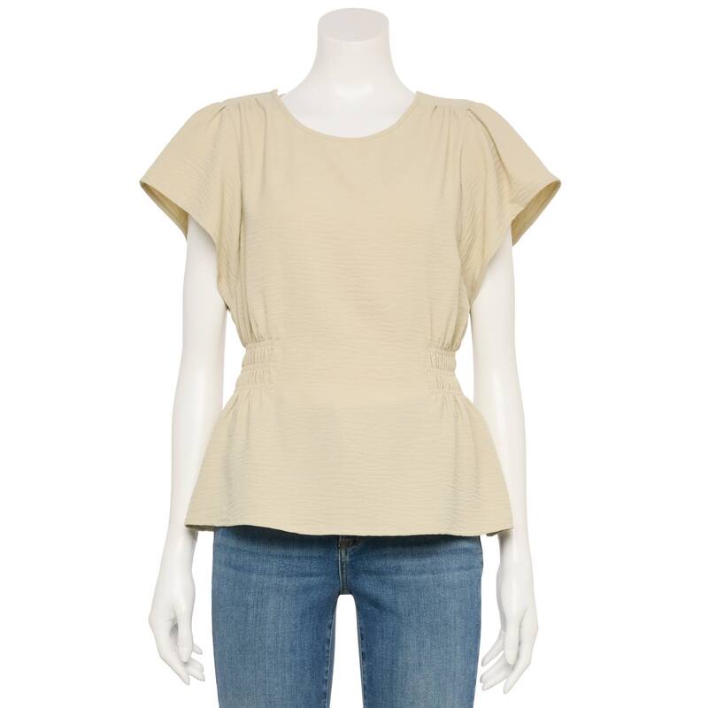 ナインウェスト レディース トップス シャツ ブラウス Women's Nine West Adaptive Cinched Blouse Beige ベージュ 7,094円