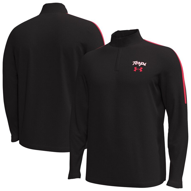 アンダーアーマー メンズ トップス Tシャツ ジャケット Men's Under Armour Black Maryland Terrapins Playoff Performance Quarter-Zip Jacket Mar Black ブラック
