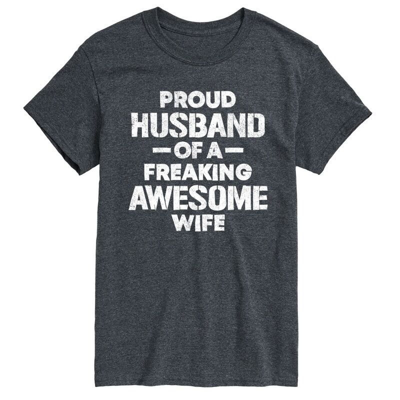 アニメキャラクター メンズ トップス Tシャツ トール グラフィック Licensed Character Big & Tall Proud Husband Graphic Tee Heather Charcoal チャコール