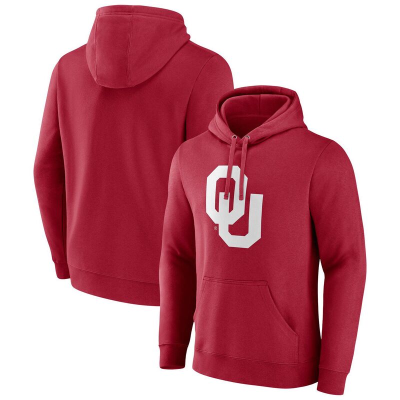 ファナティクス メンズ トップス Tシャツ フリース パーカー Men's Fanatics Crimson Oklahoma Sooners Applique Fleece Pullover Hoodie Okl Red レッド