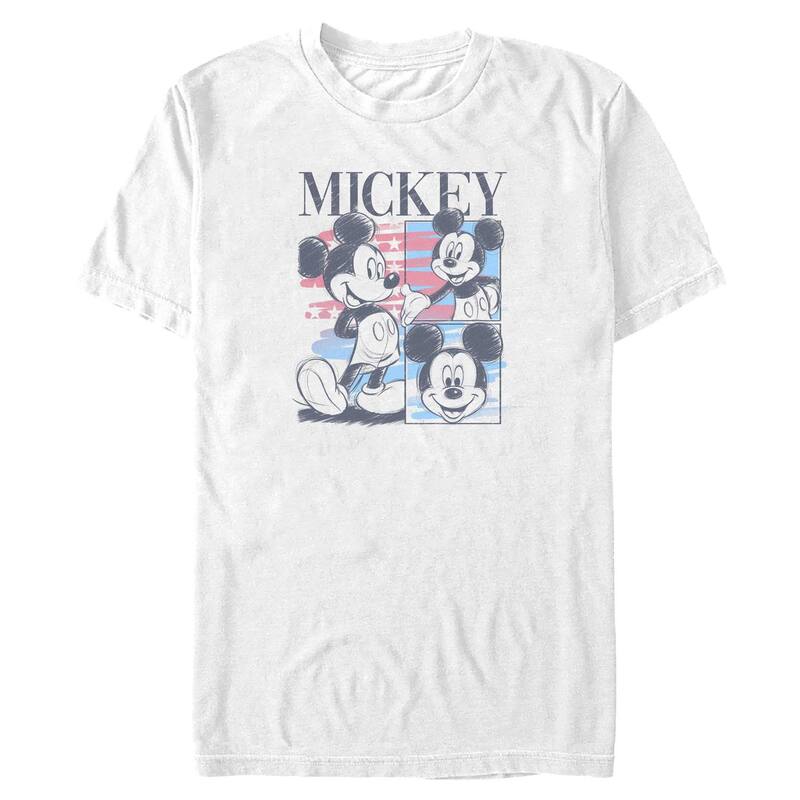 ディズニー メンズ トップス Tシャツ トール グラフィック Big & Tall Disney's Mickey Mouse Americana Sketches Graphic Tee White ホワイト