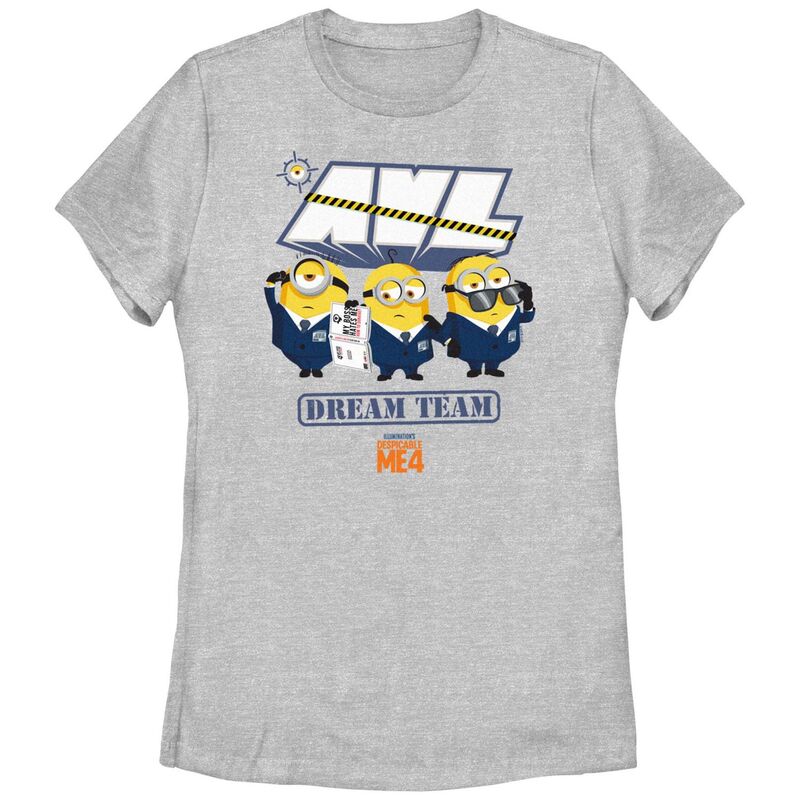 アニメキャラクター レディース トップス Tシャツ ミニ グラフィック Licensed Character Juniors' Despicable Me 4 Minions Dream Team Graphic Tee Athletic Heather ヘザー