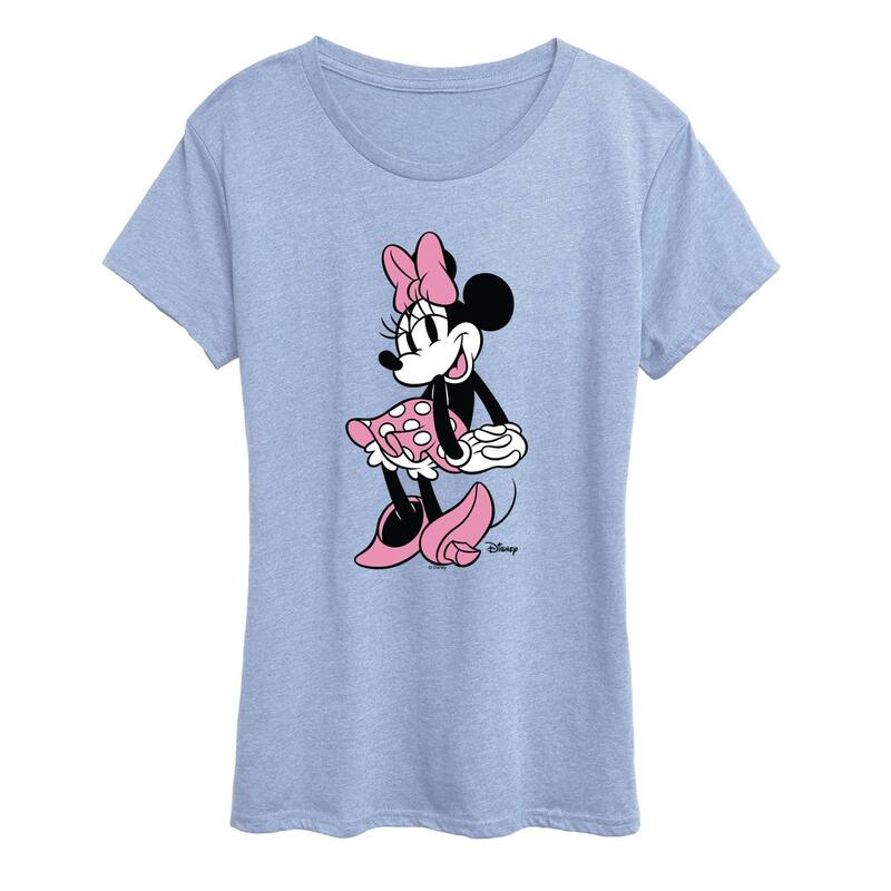 ディズニー レディース トップス Tシャツ グラフィック Women's Disney's Minnie Mouse Pose Graphic Tee Heather Chambray Blue ヘザー