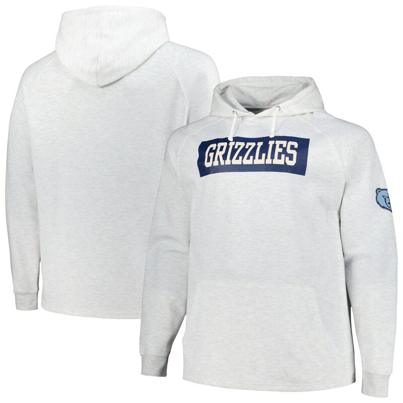 ファナティクス メンズ トップス Tシャツ トール パーカー Men's Fanatics Ash Memphis Grizzlies Big & Tall Raglan Tri-Blend Pullover Hoodie Grz Black ブラック