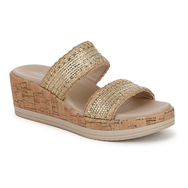 ライフストライド レディース シューズ サンダル LifeStride Resort Women's Wedge Sandals Gold ゴールド