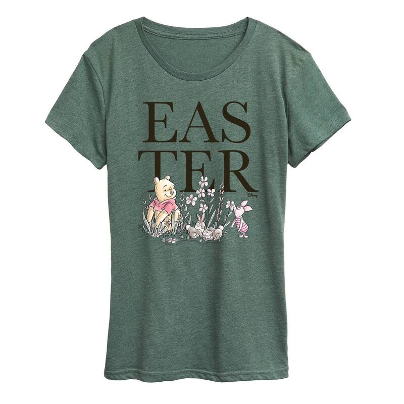 ディズニー レディース トップス Tシャツ グラフィック Disney's Winnie The Pooh Women's Easter Graphic Tee Heather Juniper ヘザー