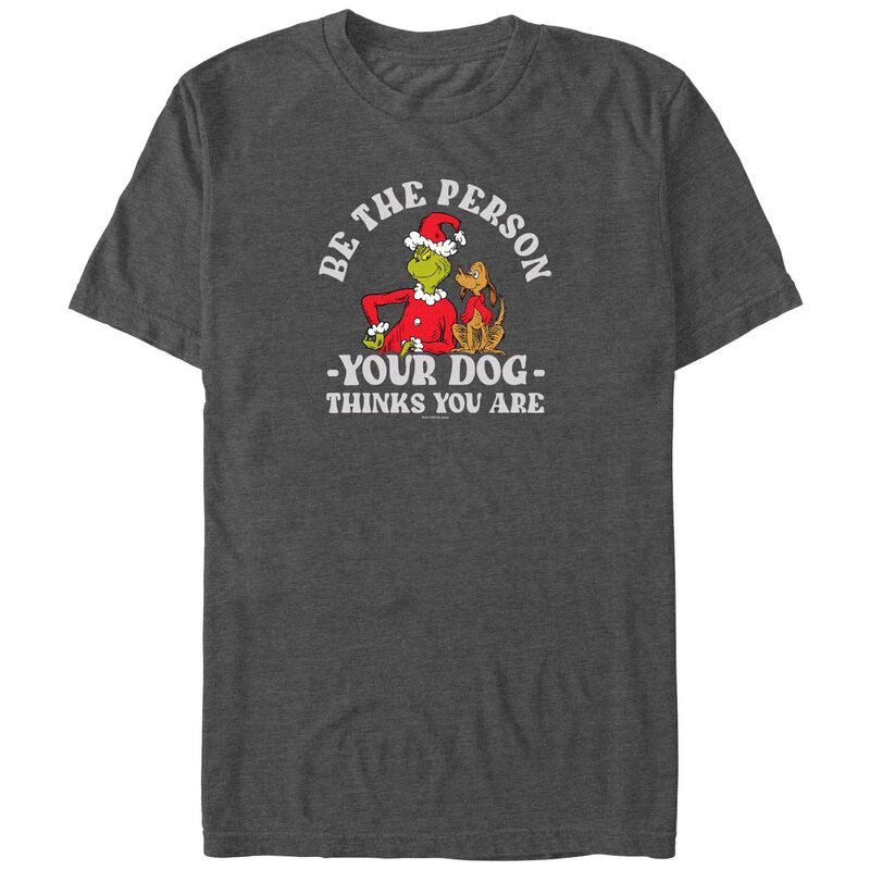 アニメ人となり メンズ トップス ティーシャツ トール グラフィック Licensed Character Big \u0026 Tall Dr. Seuss Be The Person Your Dog Thinks You Are Graphic Tee Charcoal Heather 暗灰色 メンズファッション-トップス