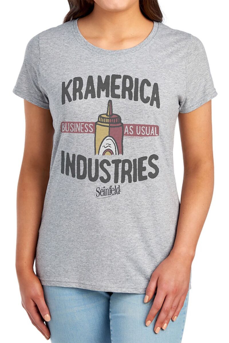 アニメキャラクター レディース トップス Tシャツ グラフィック Licensed Character Juniors' Seinfeld KramERICA Industries Graphic Tee Heather Grey グレー