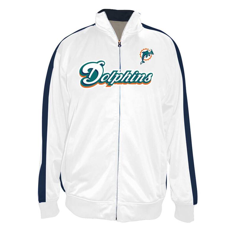 プロファイル メンズ アウター ジャケット・ブルゾン トール Men Profile White Miami Dolphins Big \u0026 Tall Tricot Full-Zip Track Jacket Dol White ホワイト