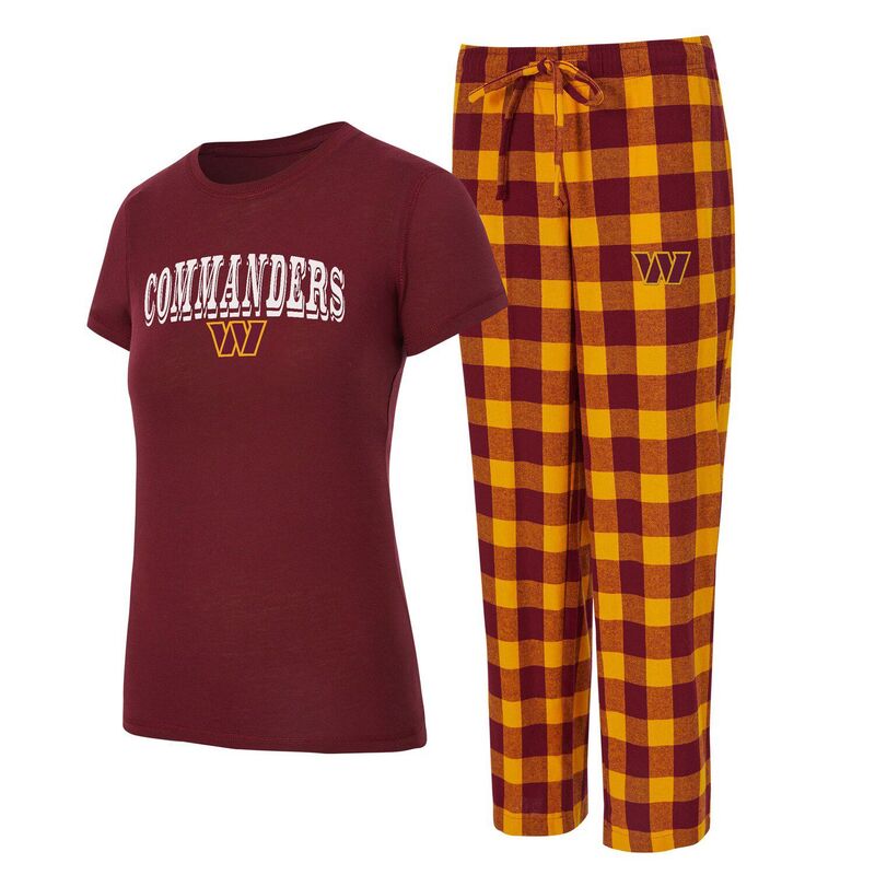 アンブランデッド レディース アンダーウェア ナイトウェア プラスサイズ パンツ Tシャツ Unbranded Women's Conceptsport Burgundy/Gold Washington Commanders Plus Avondale T-Shirt & Pants Flannel PJ Set Wft Med Re バーガンディ
