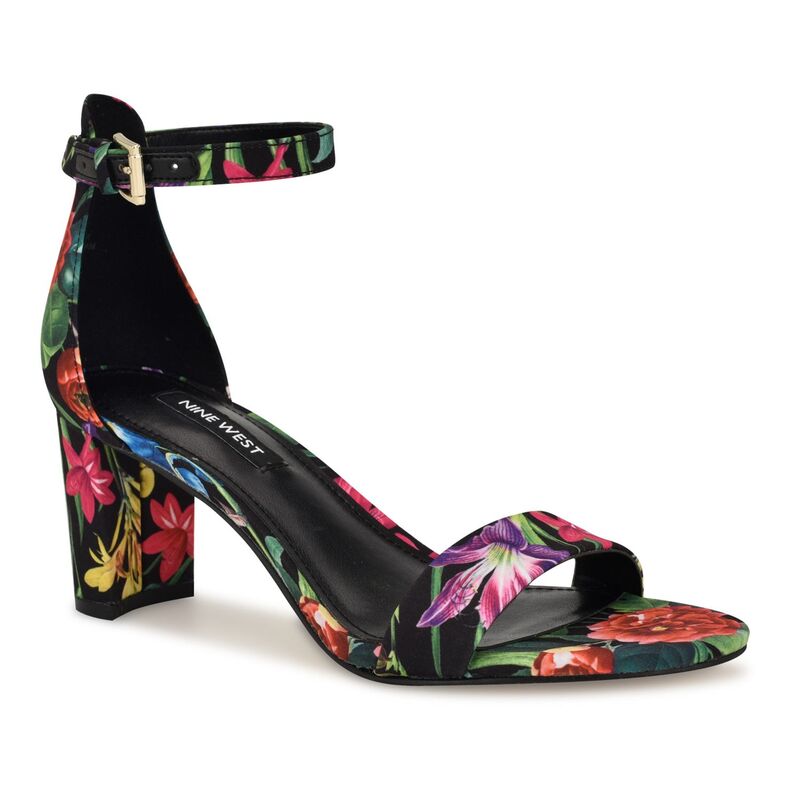 ナインウェスト レディース シューズ サンダル Nine West Pruce Women's Dressandals Black Lush Floral ブラック