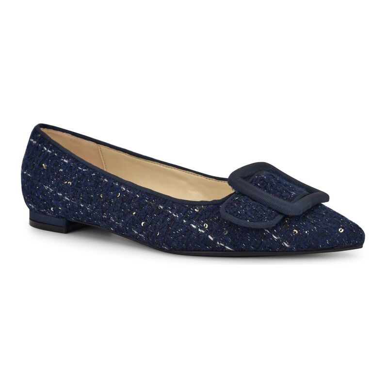 ナインウェスト レディース シューズ サンダル Nine West Jesike Women'slip-On Pointy Toe Dress Flats Dark Blue Tweed ブルー 13,286円