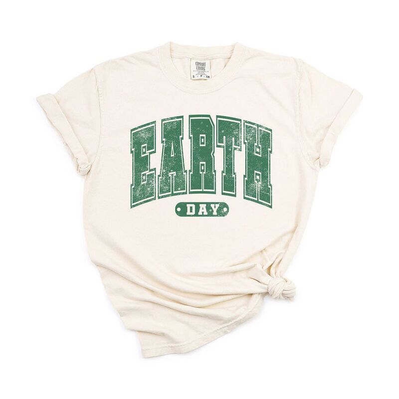 Simply Sage Market レディース トップス ティーシャツ Simply Sage Market Earth Day Varsity Garment Dyed Tees Ivory 象牙色 レディースファッション-Tシャツ・カットソー