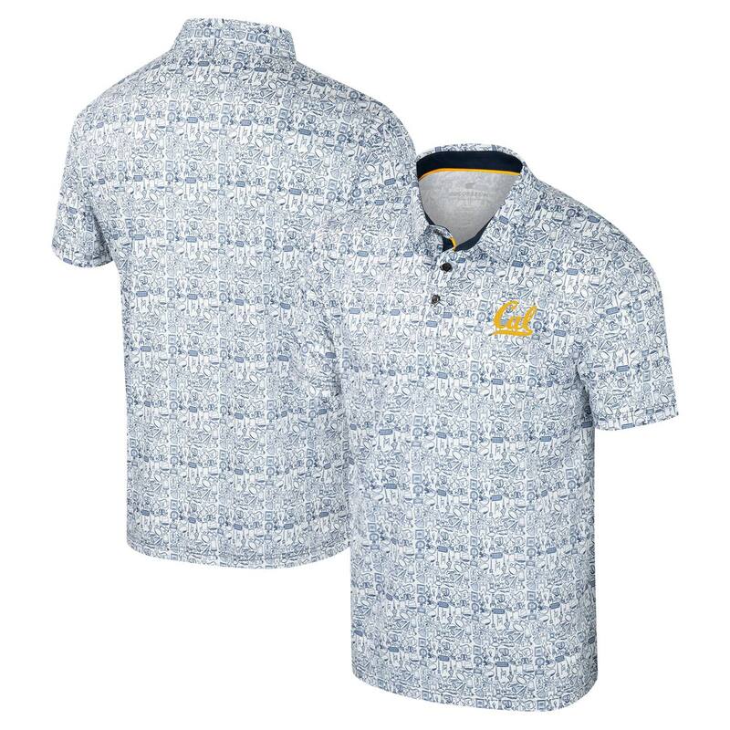 コロシアム メンズ トップス Tシャツ ポロシャツ プリント Men's Colosseum Navy Cal Bears It's Time! Allover Print Polo Cal Navy ネイビー