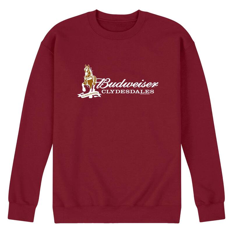 アニメ文字記号 メンズ トップス ティーシャツ 流汗 フリース Licensed Character Men\u0027s Budweiser Clydesdales Fleece Sweatshirt Garnet トップス-メンズファッション-Tシャツ・カットソー