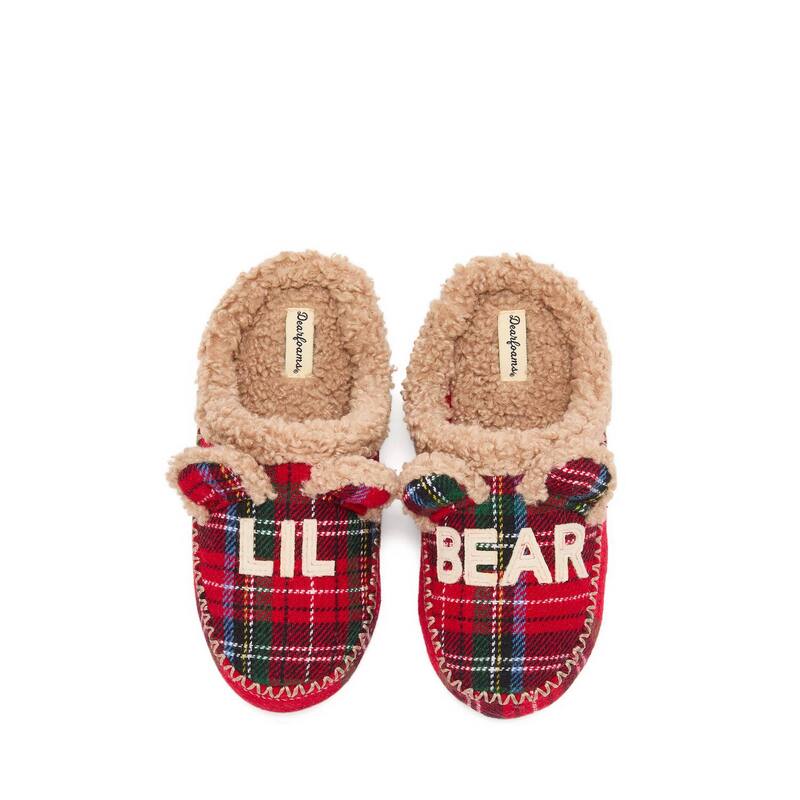 ディアフォームズ レディース シューズ サンダル Dearfoams Lil Bear Kids Closed Back Slippers Plaid チェック