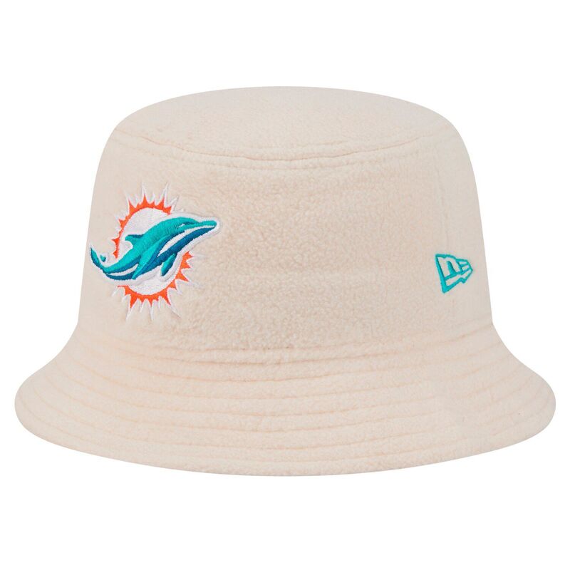ニューエラ レディース アクセサリー 帽子 Women's New Era Creamiami Dolphins Cozy Sherpa Bucket Hat Dol Beige ベージュ