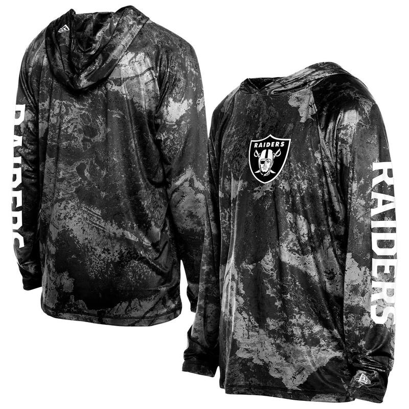 ニュー内鰓 メンズ トップス プルオーバー Men\u0027s New Era Black Las Vegas Raiders RealTree Xtreme Camo Raglan Long Sleeve Hooded Top Lvr Black 黒いこと