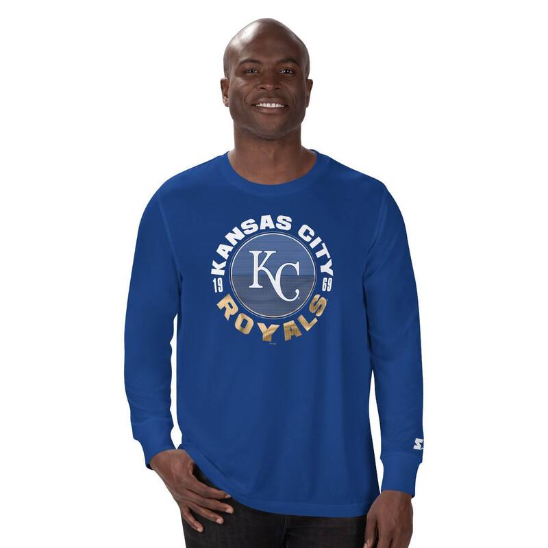 スターター メンズ トップス Tシャツ Men'starteroyal Kansas City Royals Halftime Long Sleeve T-Shirt Ryl Blue ブルー