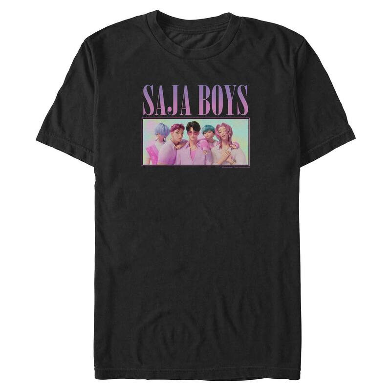アニメキャラクター メンズ トップス Tシャツ トール グラフィック Licensed Character Big & Tall KPop Demon Huntersaja Boys Portrait Graphic Tee Black ブラック
