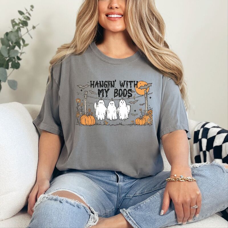 Simply Sage Market レディース トップス ティーシャツ Simply Sage Market Hangin\u0027 With My Boos - Garment Dyed Tee Grey 薄墨色 レディースファッション-トップス