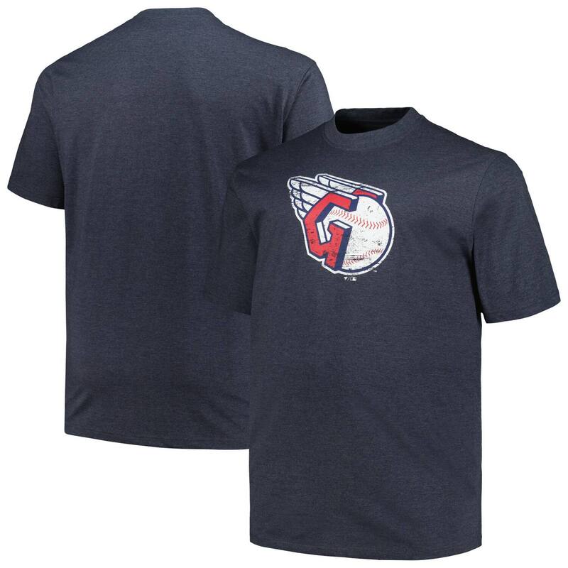 プロファイル メンズ トップス Tシャツ トール ロゴ Men's Profile Heather Navy Cleveland Guardians Big & Tall Weathered Logo T-Shirt Grd Navy ネイビー|ReVida 店
