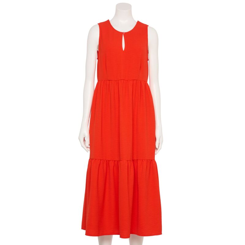 ナインウェスト レディース トップス ワンピース ティアード マキシ Women's Nine West Adaptive Tiered Maxi Dress Raleigh Red レッド