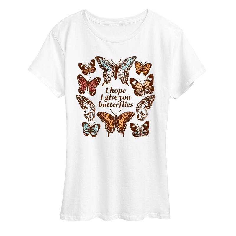アニメキャラクター レディース トップス Tシャツ グラフィック Licensed Character Women's Give You Butterflies Graphic Tee White ホワイト