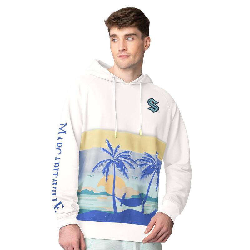 マルガリータビル メンズ トップス Tシャツ パーカー Men's Margaritaville Cream Seattle Kraken Islandream Peached Pullover Hoodie Krk Beige ベージュ