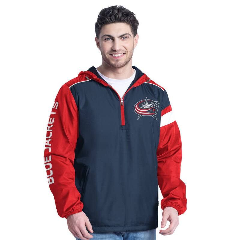 カール バンクス メンズ トップス Tシャツ パーカー ジャケット Men's G-III Sports by Carl Banks Navy/Red Columbus Blue Jackets Lateral Half-Zip Hoodie Jacket Blj Navy ネイビー