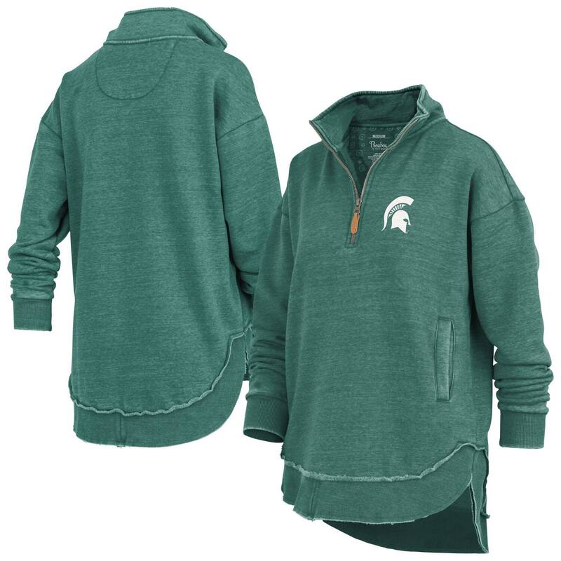 プレスボックス レディース トップス Tシャツ スウェット Women's Pressbox Green Michigan State Spartans Northfork Sojourn Poncho Quarter-Zip Sweatshirt Msu Green グリーン