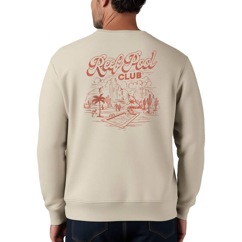 岩礁 メンズ トップス プルオーバー 汗水 フリース Men\u0027s REEF Pool Club Fleece Sweatshirt Cream 皮膚軟化剤