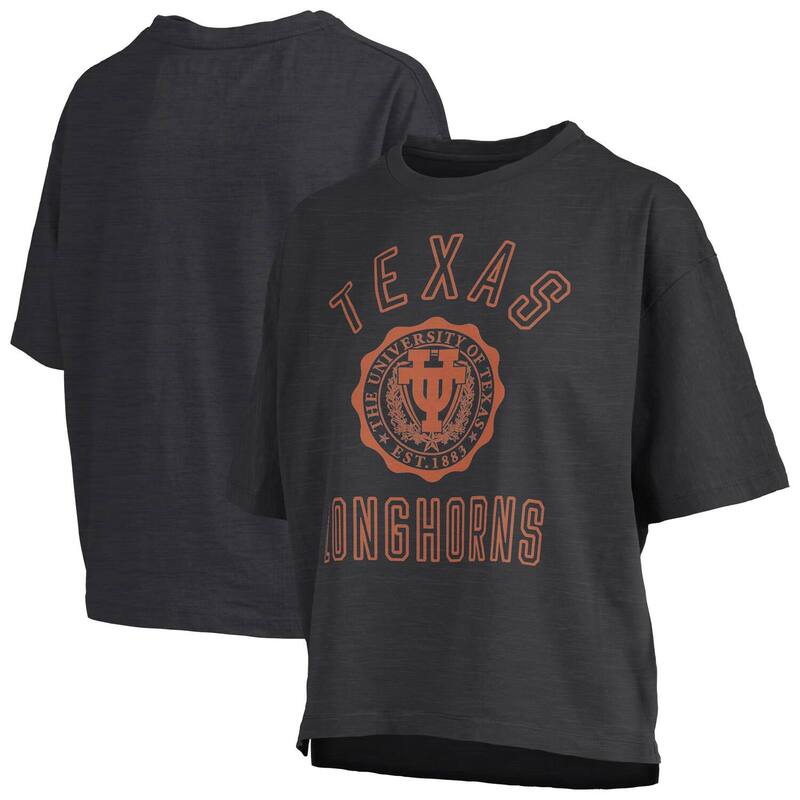 プレスボックス レディース トップス Tシャツ Women's Pressbox Black Texas Longhorns Motley Crew Bishop Waist Length Oversized T-Shirtex Black ブラック｜ReVida 店