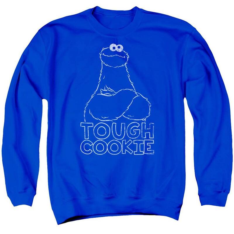 アニメキャラクター メンズ アウター ニット・セーター クルーネック スウェット シャツ Licensed Character Sesame Streetouch Cookie Adult Crewneck Sweatshirt Royal Blue ブルー 11,535円