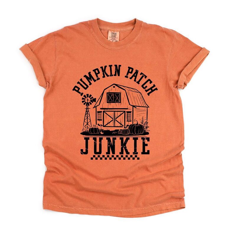 Simply Sage Market レディース トップス ティーシャツ Simply Sage Market Pumpkin Patch Junkie Barn Garment Dyed Tees Yam Tシャツ・カットソー-レディースファッション-トップス