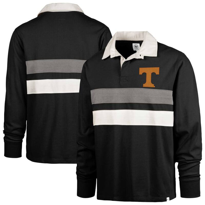 フォーティセブンブランド メンズ トップス Tシャツ ポロシャツ 47 Brand Men's '47 Black Tennessee Volunteers Clubhouse Knox Thames Rugby Long Sleeve Polo Ten Black ブラック
