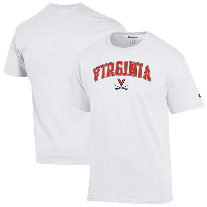 チャンピオン メンズ トップス Tシャツ ロゴ Men'sChampion White Virginia Cavaliers Arched Logo T-Shirt Uva White ホワイト｜ReVida 店
