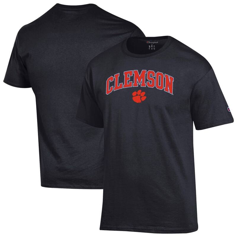 チャンピオン メンズ トップス Tシャツ ロゴ Men'sChampion Black Clemson Tigers Arched Logo T-Shirt Clm Black ブラック|ReVida 店