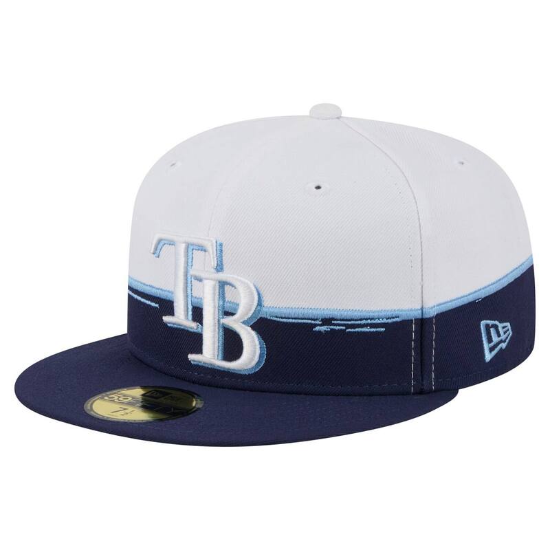 ニューエラ メンズ アクセサリー 帽子 Men's New Era Navy/White Tampa Bay Rays Paint Stroke 59FIFTY Fitted Hat Ray Navy ネイビー