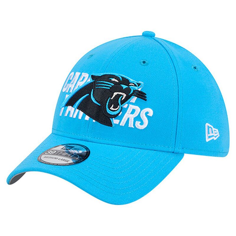 ニューエラ メンズ アクセサリー 帽子 ロゴ Men's New Era Blue Carolina Panthers Overlap Logo 39THIRTY Stretch Fit Hat Pth Blue ブルー