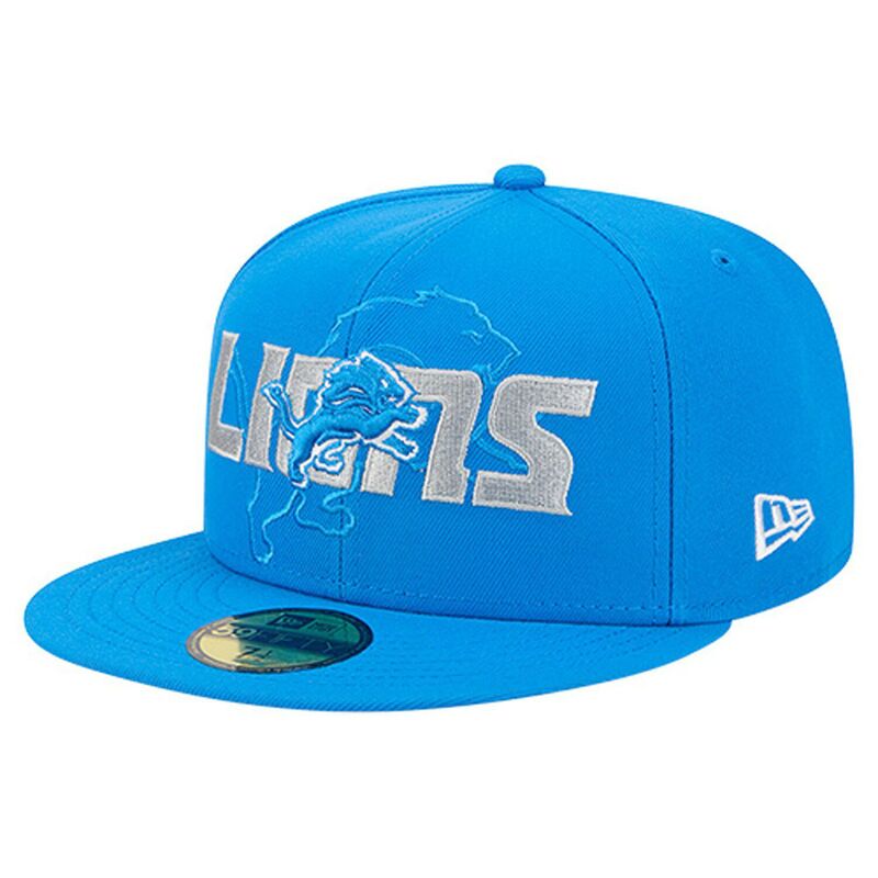 ニューエラ メンズ アクセサリー 帽子 Men's New Era Blue Detroit Lions Overlap Wordmark 59FIFTY Fitted Hat Lns Blue ブルー