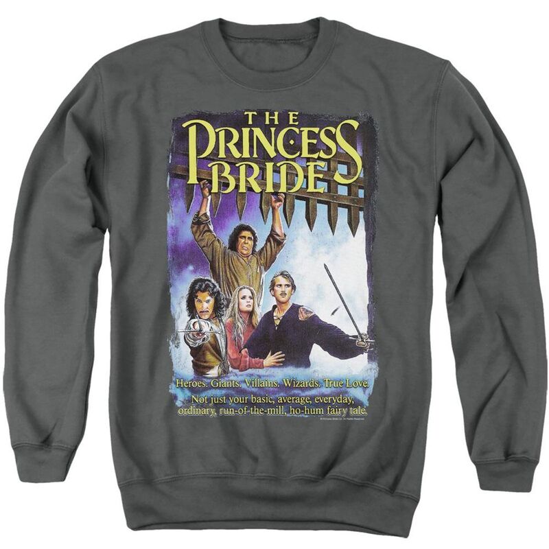 アニメキャラクター メンズ アウター ニット・セーター クルーネック スウェット シャツ Licensed Character Princess Bride Alt Poster Adult Crewneck Sweatshirt Charcoal チャコール