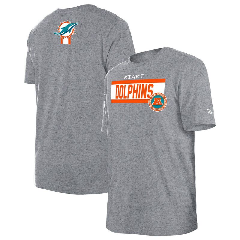 ニューエラ メンズ トップス Tシャツ ダウン Men's New Era Grey Miami Dolphins 3rdown Domestic T-Shirt Dol Grey グレー