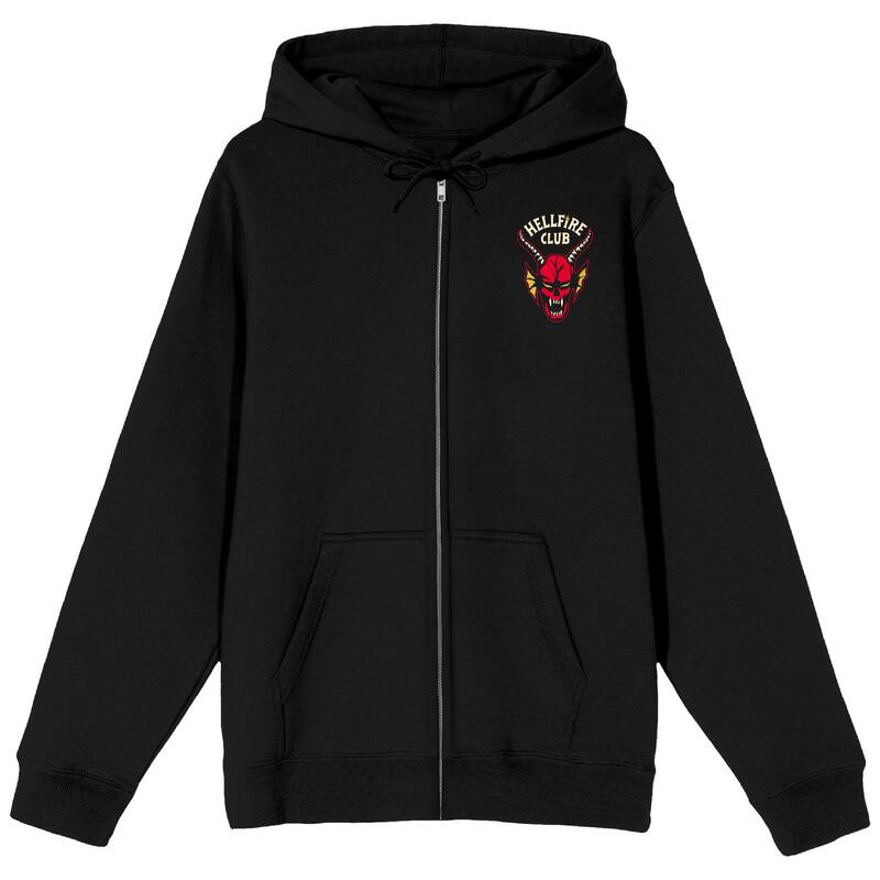 アニメキャラクター メンズ トップス Tシャツ パーカー グラフィック Licensed Character Men'stranger Things Hellfire Club Dice Graphic Hoodie Black ブラック