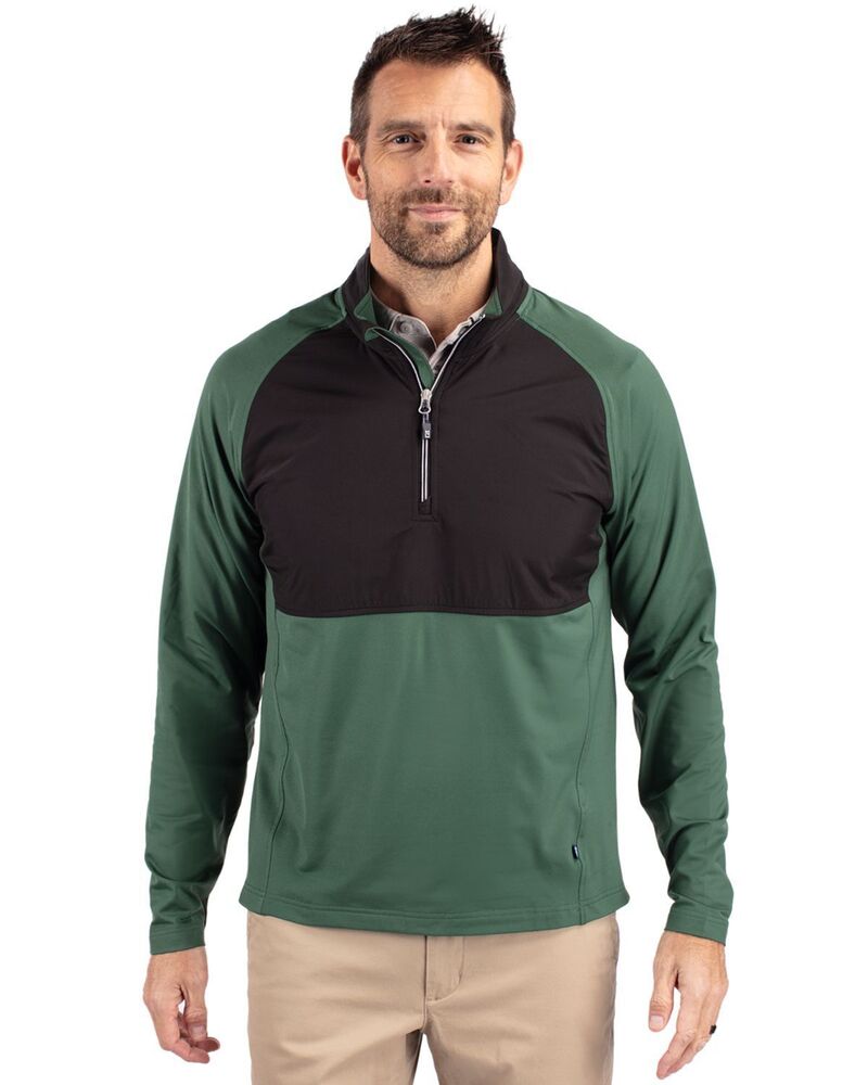 カッターアンドバック メンズ アウター ジャケット・ブルゾン ハーフジップ ニット Cutter \u0026 Buck Adapt Knit Hybrid Recycled Mens Quarter Zip Hunter Black ブラック